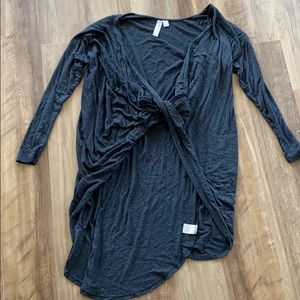 francescas Grey Wrap Top - SUPER soft!!